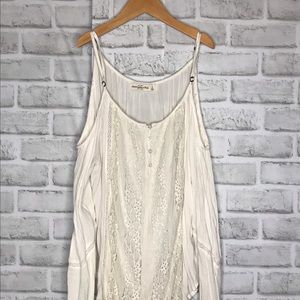 White Abercrombie and Fitch Bell Sleeve Top